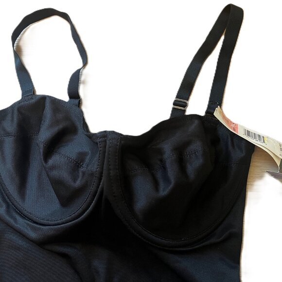 NEW! Nip Tuck & Boost Black Strapless Shapewear mini dress 36D Vintage 08381 - Picture 3 of 10